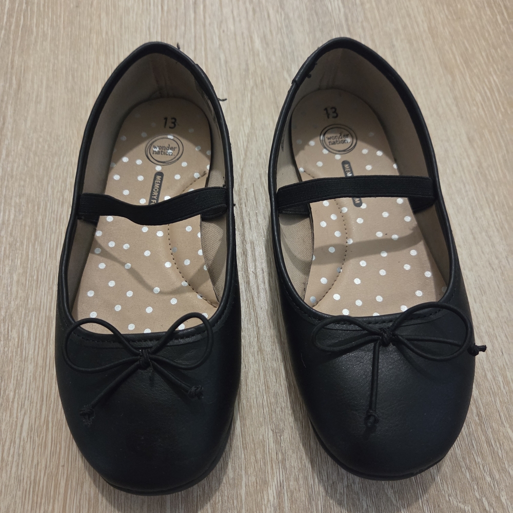 Wonder Nation Black Dress Shoes with Bow
